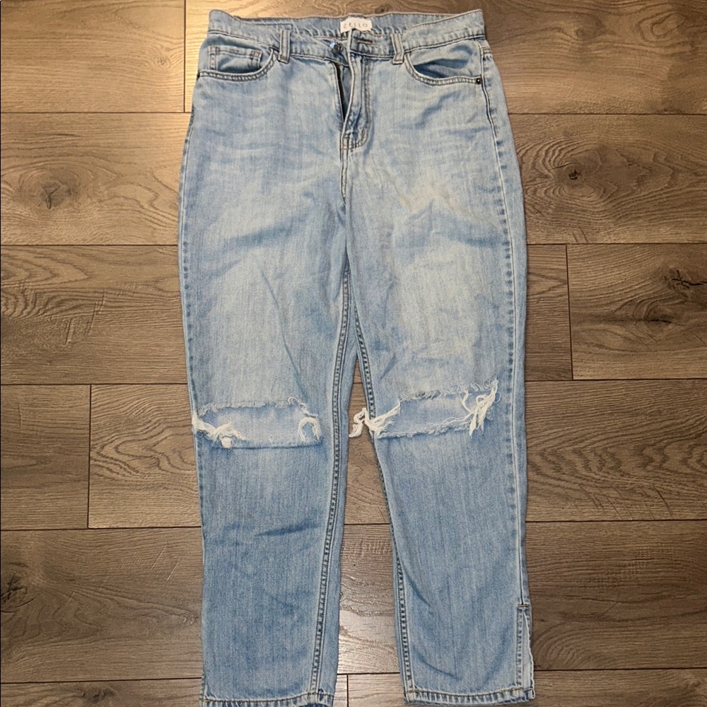 Cello Light Blue Ripped Boyfriend Jeans